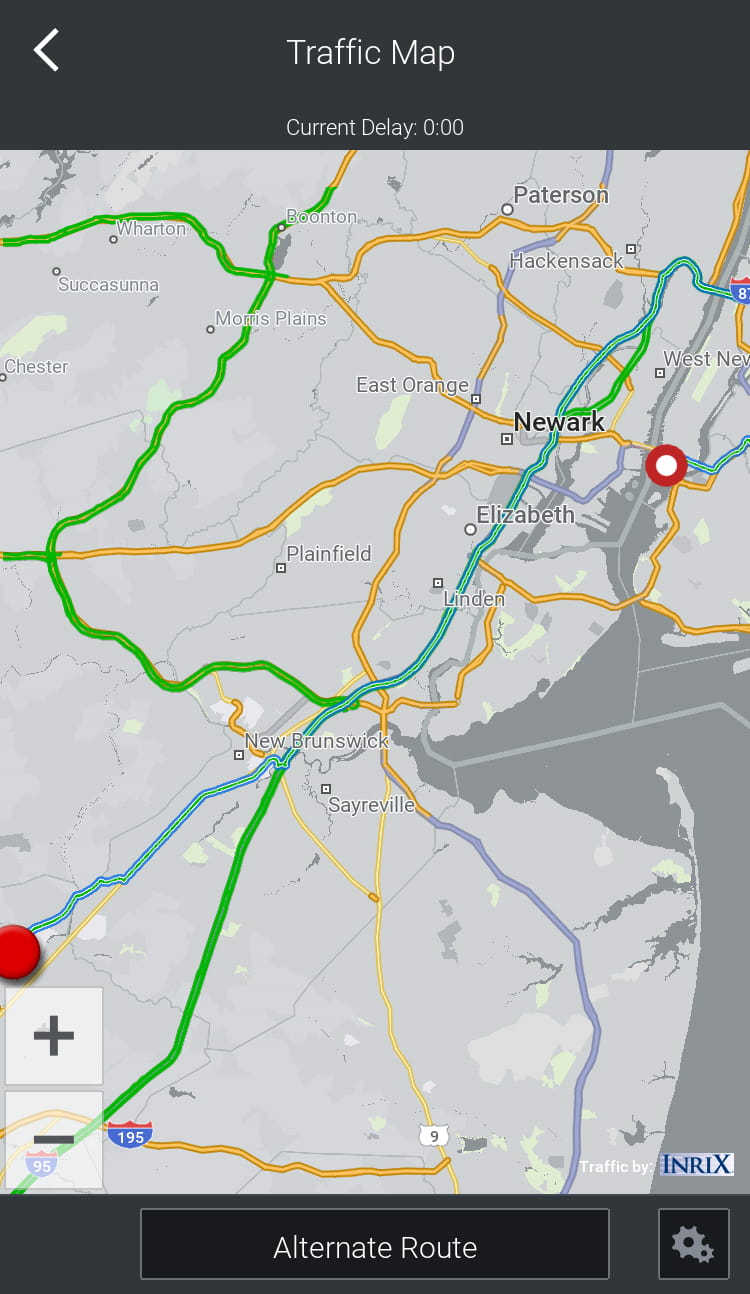 CoPilot screenshot showing traffic map
